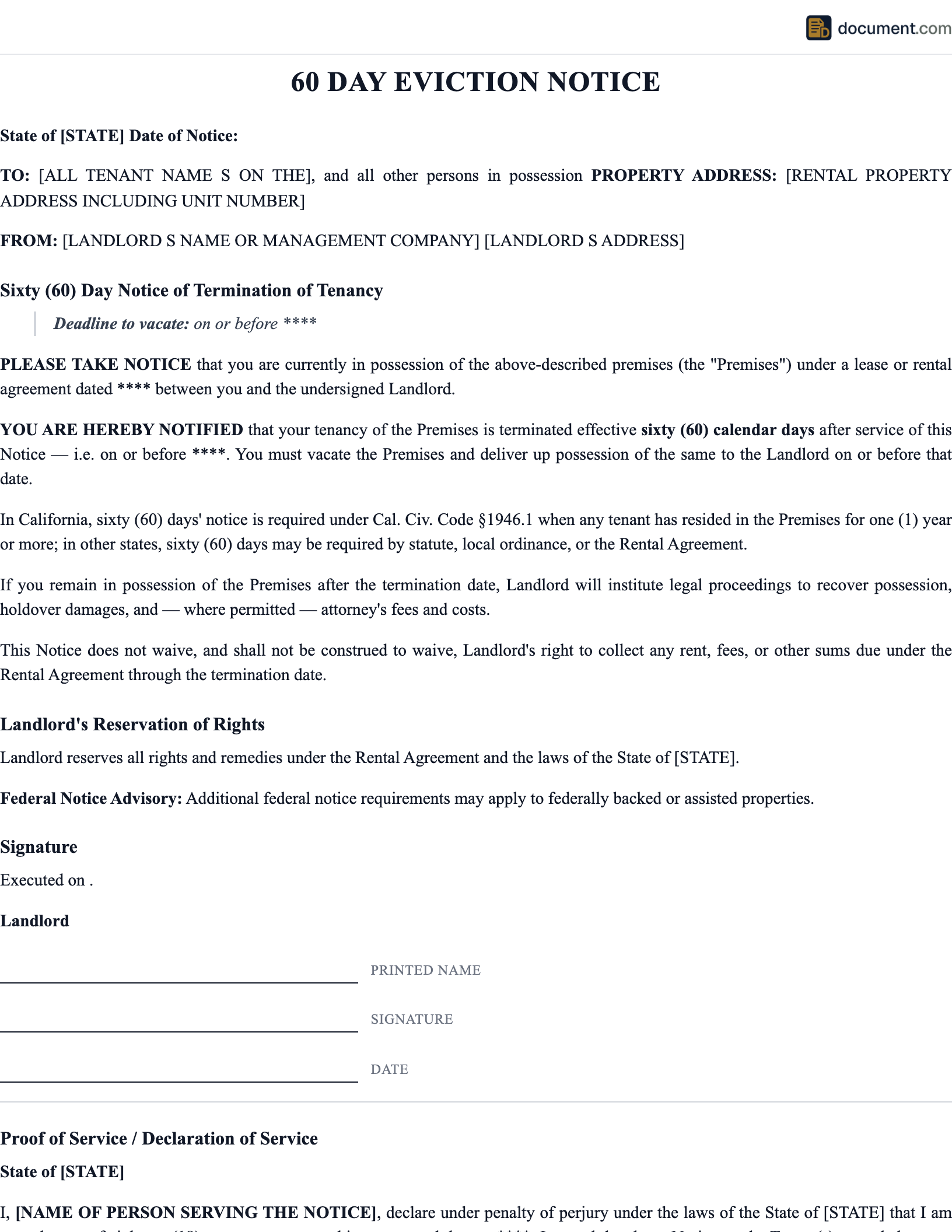 FL 60 Day Eviction Notice preview